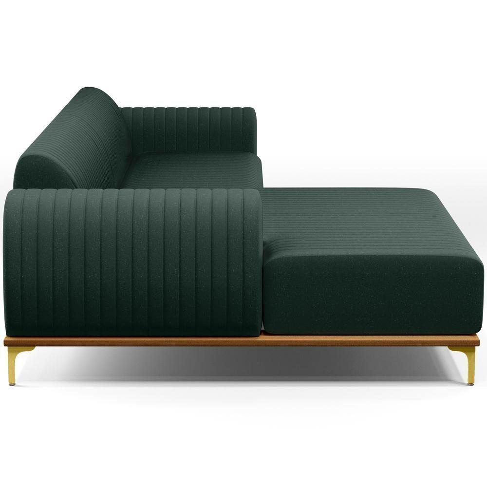 Sofá 6 Lugares Com Chaise Esquerdo 350cm Verde Musgo - 3