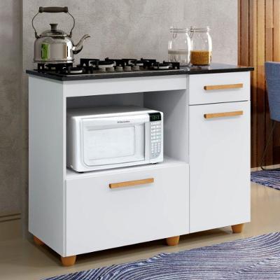 Balcão para Cooktop Violeta 2 Portas 1 Prateleira MDP 114CM Branco Kaiki