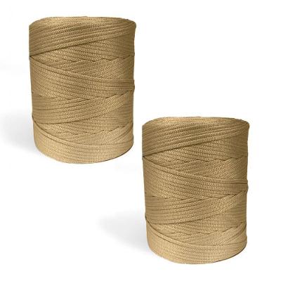 Fio para Crochê Fio Náutico Premium 100% Poliéster Bege Kit com 2 Unidades