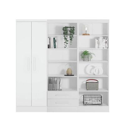 Conjunto de Armários Multiuso Contemporâneo 6 Prateleiras 6 Nichos MDF-MDP Branco Qmovi