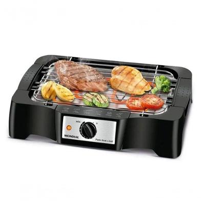 Churrasqueira Elétrica Portátil Mondial CH-07 1200W PP e Metal Preto 110V