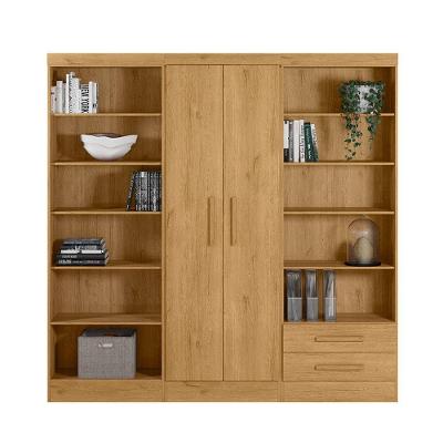 Conjunto de Armários Multiuso 6 Prateleiras 6 Nichos MDF-MDP Amadeirado Qmovi