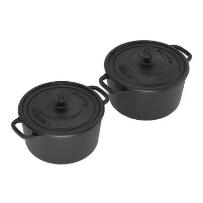 Caçarola Kit Estilo 2pcs Ferro Fundido 3,8L Cozimento Uniforme Panela Mineira
