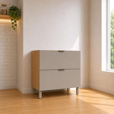 Balcão Vitra 1 Porta 1 Gaveta MDP 80CM Café Luciane Móveis