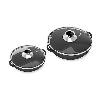 Kit Parmegiana 5200PM Ferro Fundido com Tampa de Vidro para Cozinhar e Servir 1,5L Panela Mineira