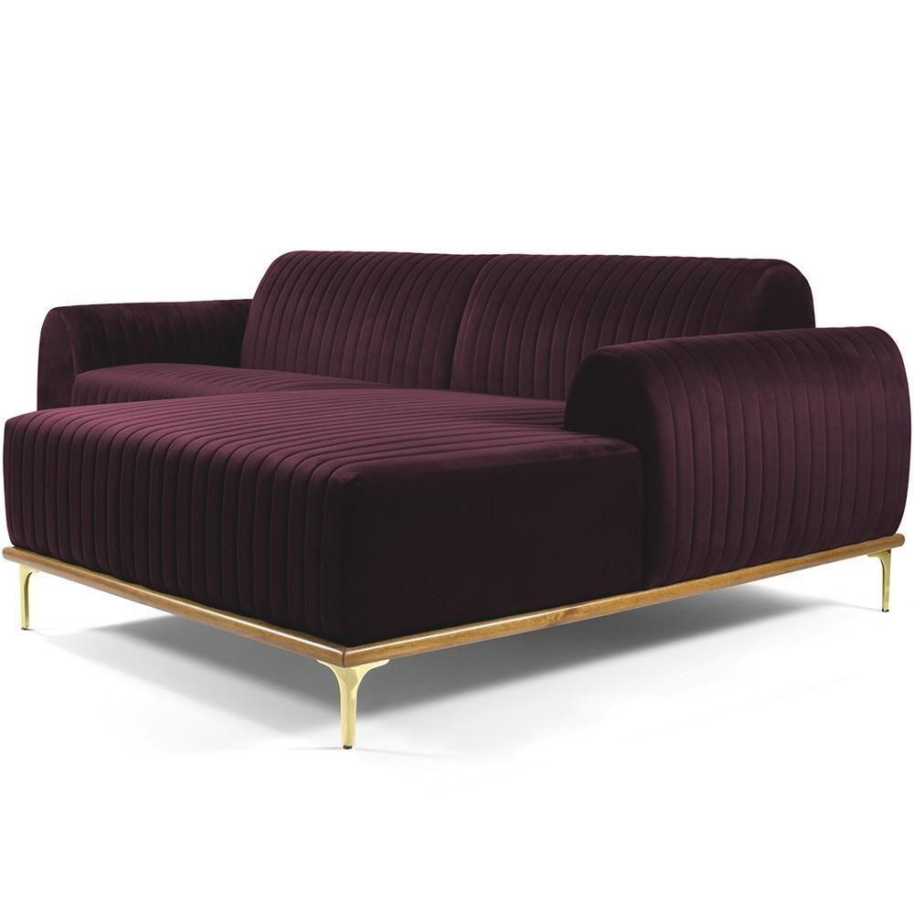 Sofá 5 Lugares Com Chaise Molino 300 Cm Roxo Grape C-292 - 1