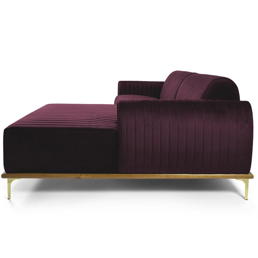Sofá 5 Lugares Com Chaise Molino 300 Cm Roxo Grape C-292 - 2