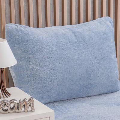 Jogo de Cama Queen 3 Peças Plush Flannel 100% Poliéster Azul Claro Bene Casa