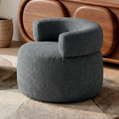 Poltrona para Living Kayce Decorativa Bouclê Premium Cinza Escuro Desk Design 70CM