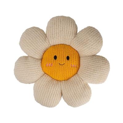 Almofada Margarida em Cotelê Flor Sorridente Super Macia Off White Imaginarium
