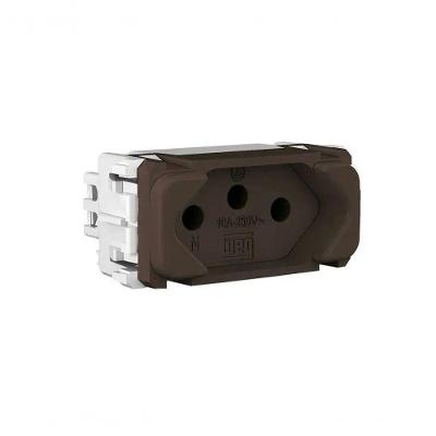 Módulo Tomada Composé 2P+T 10A Bivolt Alta Durabilidade Marrom Mogno WEG