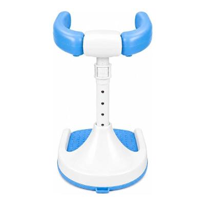 Suporte de Banho para Bebê em Pé Ajustável com Apoio Frontal e Base Antiderrapante Azul