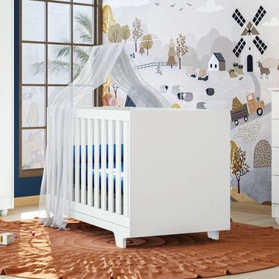 Berço Mini Cama Life MDF com Grades em Plástico Branco Tigus Móveis