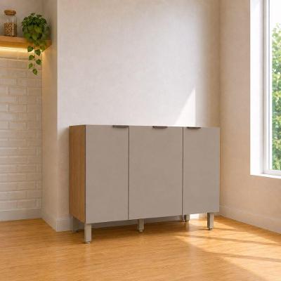 Balcão Vitra 3 Portas MDF-MDP 120CM Café Luciane Móveis