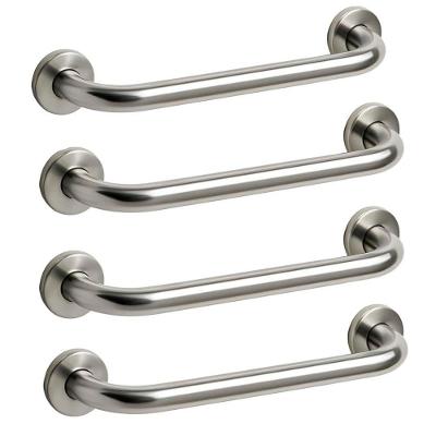 Barra de Apoio 80cm Aço Inoxidável Polido Prata Kit com 4 Unidades Suporte Até 150kg