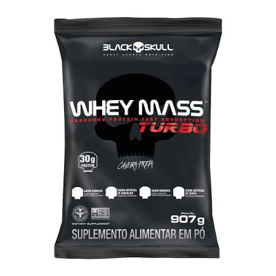 Whey Mass Turbo Black Skull Morango 907G