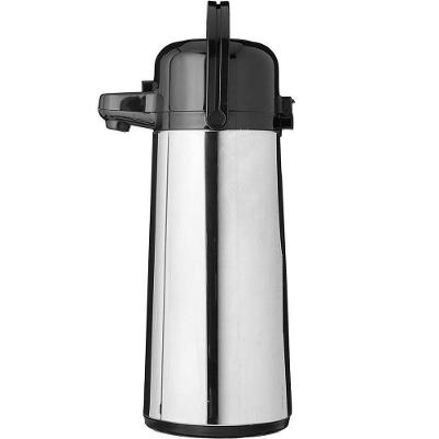 Garrafa Térmica de Pressão 1,9L Inox Ampola de Vidro Espelhado Acionamento por Botão Inox Bene Casa