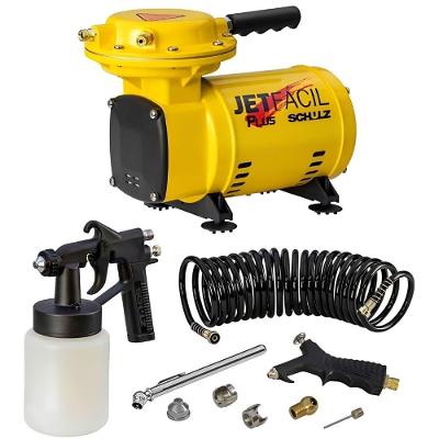 Motocompressor de Ar Jet Fácil Plus Compacto Portátil com Acessórios Amarelo Schulz 220V 920.1301-0