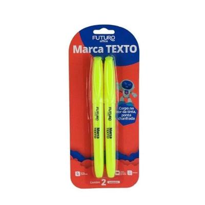 Marcador Fluorescente Futuro Kids Office com Ponta Chanfrada 2 Unidades Amarelo