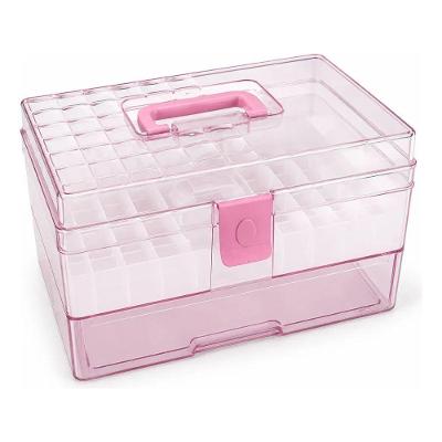 Maleta Organizadora Multiuso Crippa Rosa com Divisórias Alça Ergonômica e Travamento Seguro 40CM