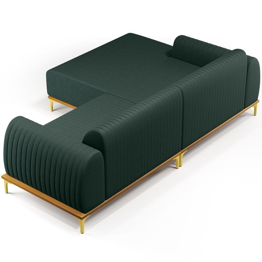 Sofá 4 Lugares Com Chaise Esquerdo 255cm Verde Musgo - 2