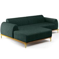 Sofá 4 Lugares Com Chaise Esquerdo 255cm Verde Musgo - 1