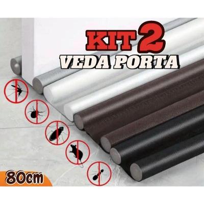 Veda Porta Kit 2 Ajustável Duplo Rolinho Impermeável Proteção Contra Insetos Branco OEM 80CM