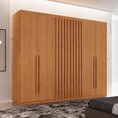 Guarda Roupa Casal CR35525 6 Portas de Bater 2 Gavetas MDF Laqueado Marrom Multimóveis