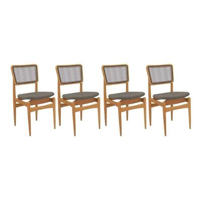 Kit 4 Cadeiras Cozinha Stela Premium Madeira Maciça