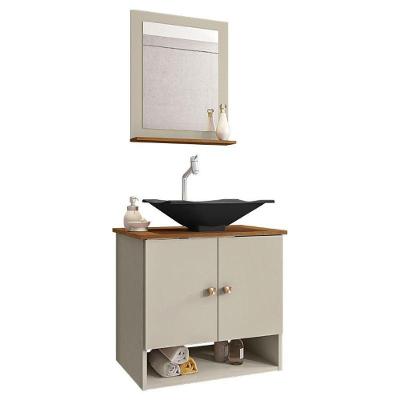 Gabinete Banheiro Deli Cuba Concava Preto Tor Dl08 Val Abs Off White/nature Off White/nature