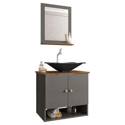 Gabinete Banheiro Deli Cuba Concava Preto Tor Dl08 Val Abs Titanium/nature Titanium/nature