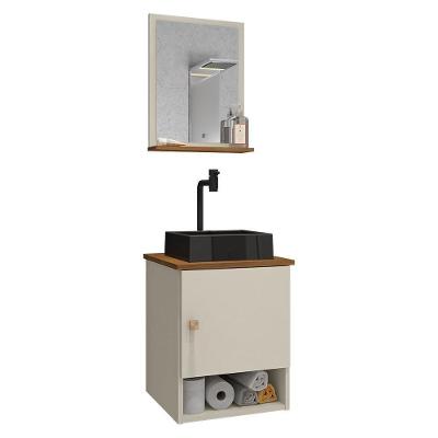Gabinete Banheiro Lima Tulipa Pto Torneira Valv Click Black Off White/nature Off White/nature