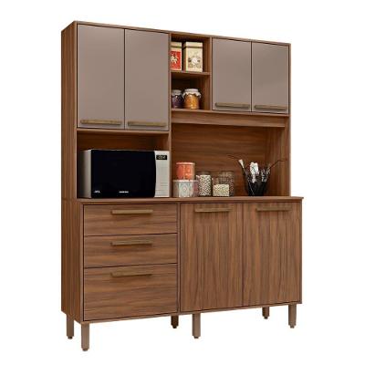 Armario De Cozinha New Montevideu 150 Cm 7 Portas 2 Gavetas Freijo-moka