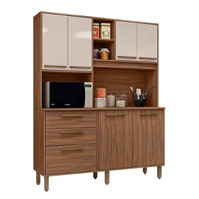 Armario De Cozinha New Montevideu 150 Cm 7 Portas 2 Gavetas Freijo-baunilha