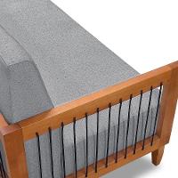 Sofá Living 2 Lugares Marilia 1,60m Linho Grafite Base Em Madeira Castanho - Pallazio