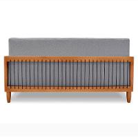 Sofá Living 2 Lugares Marilia 1,60m Linho Grafite Base Em Madeira Castanho - Pallazio - 5