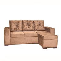 Sofá Dubai 2 Lugares E Chaise Finezzi Capuccino - 1