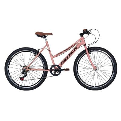 Bicicleta Track TK3 Serena Aro 26 Quadro Aço Câmbio Borboleta V-Brake Rosa Opala