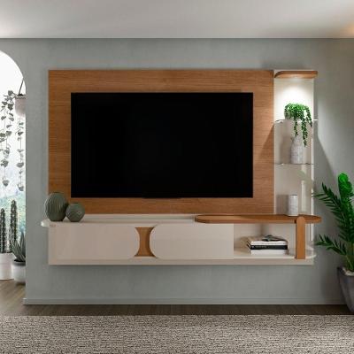 Painel para Tv Toronto 72 Polegadas 200cm em MDF com LED Cinamomo-off White Artely