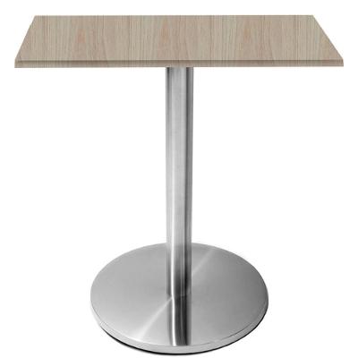 Mesa Beta Inox 75 Cm altura Disco Redondo Tampo Mdp Quadrado 80 Cm Largura X 2,50 Cm Altura Casablanca