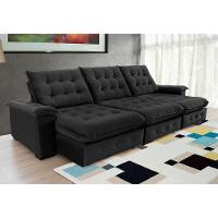Sofá Coliseu 3.40m Retrátil E Reclinável Super Pillow - Preto - 1