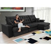 Sofá Coliseu 3.40m Retrátil E Reclinável Super Pillow - Preto