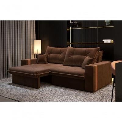Sofá-cama Ipanema 3 Lugares Retrátil e Reclinável 200CM Marrom Cia Lar