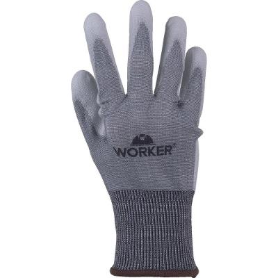 Luva de Poliamida e PU Worker WK94 HPPE Reforço em Aço Resistente ao Corte Bivolt Preto