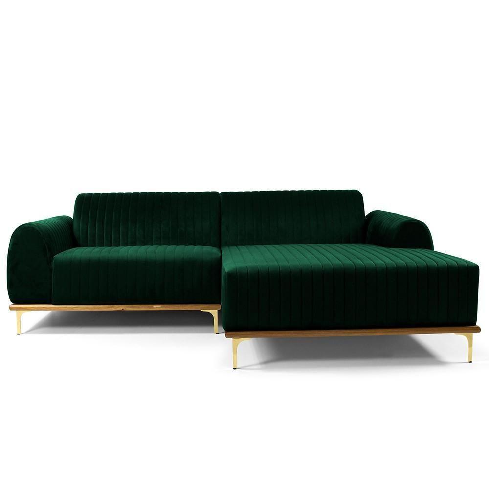 Sofá 5 Lugares Com Chaise Molino 320 Cm Verde Musgo C-303 - 3