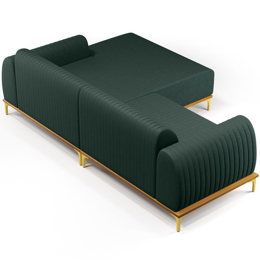 Sofá 5 Lugares Com Chaise Molino 320cm Verde Musgo C-117 - 2