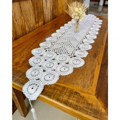 Caminho de Mesa Crochê Polipropileno 1,50mx38cm Branco
