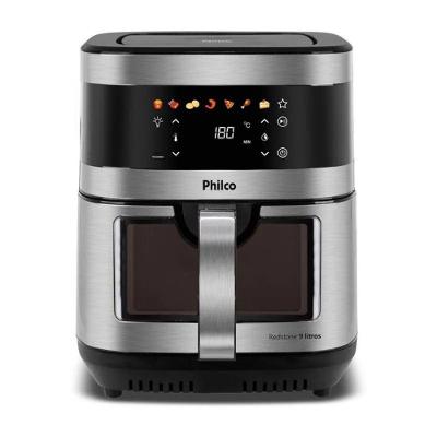 Air Fryer Philco PAF90C 9L 2000W Painel Digital Visor Glass Preto 110V