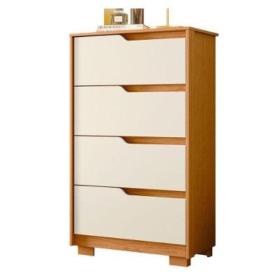 Cômoda Sole 4 Gavetas MDF-MDP com Puxador Cava Cinamomo Off White Albatroz Móveis