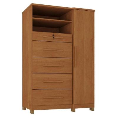 Cômoda Sapateira Imperial 1 Porta 5 Gavetas Cinamomo Fosco - Zanzini
